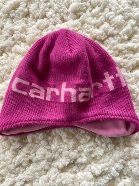 Carhartt Hot Pink Knit Logo Beanie